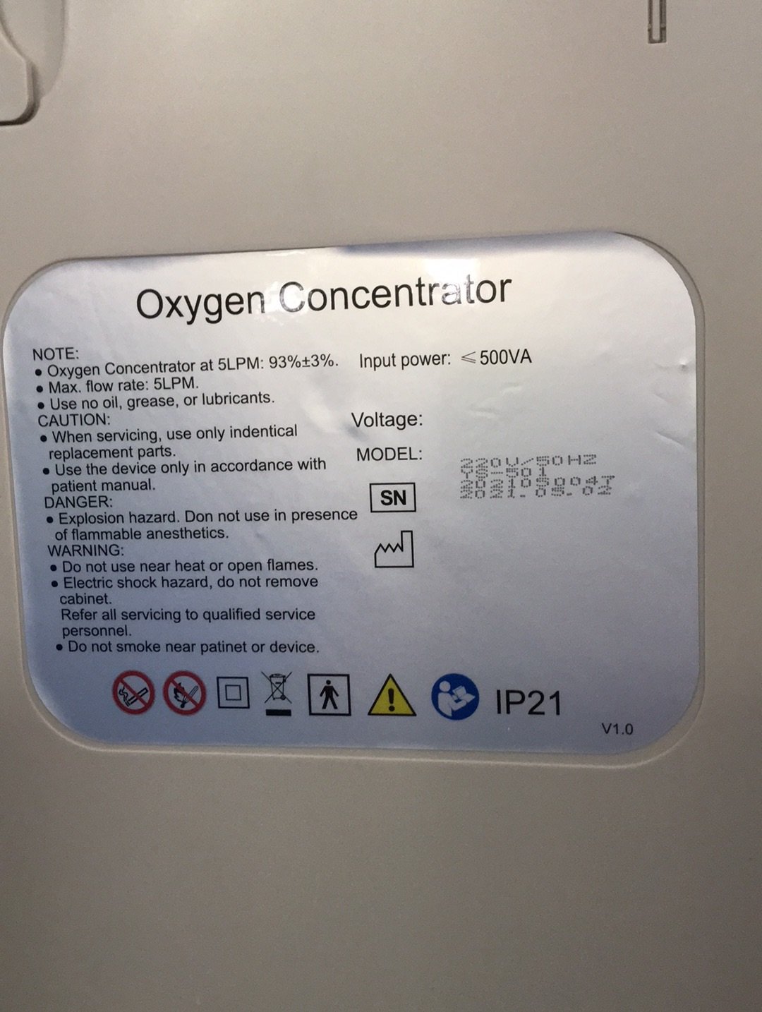 5L/10L Oxygen Generator Medical Use NEUJY45