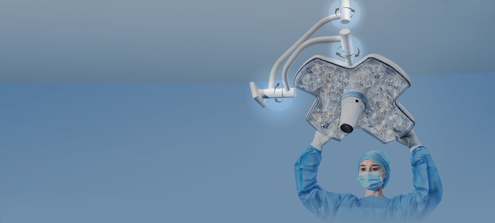 HyLED C Series LED Surgical Light with Multi-Patch Superposition Technology (MPST) for Open and Minimally Invasive Surgery