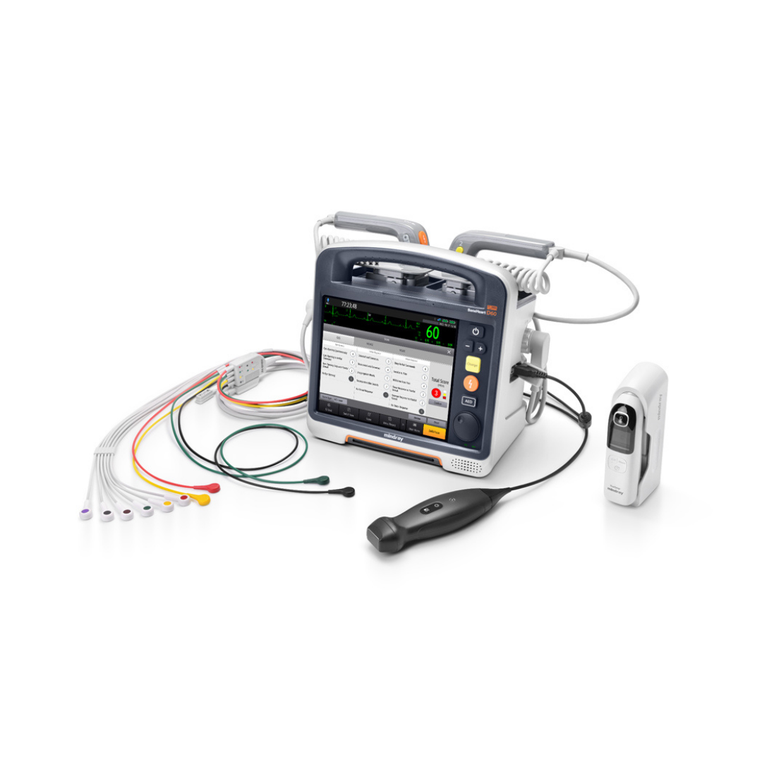 Mindray BeneHeart D60 Defibrillator Monitor with Smart Touch Technology and Point-of-Care Ultrasound