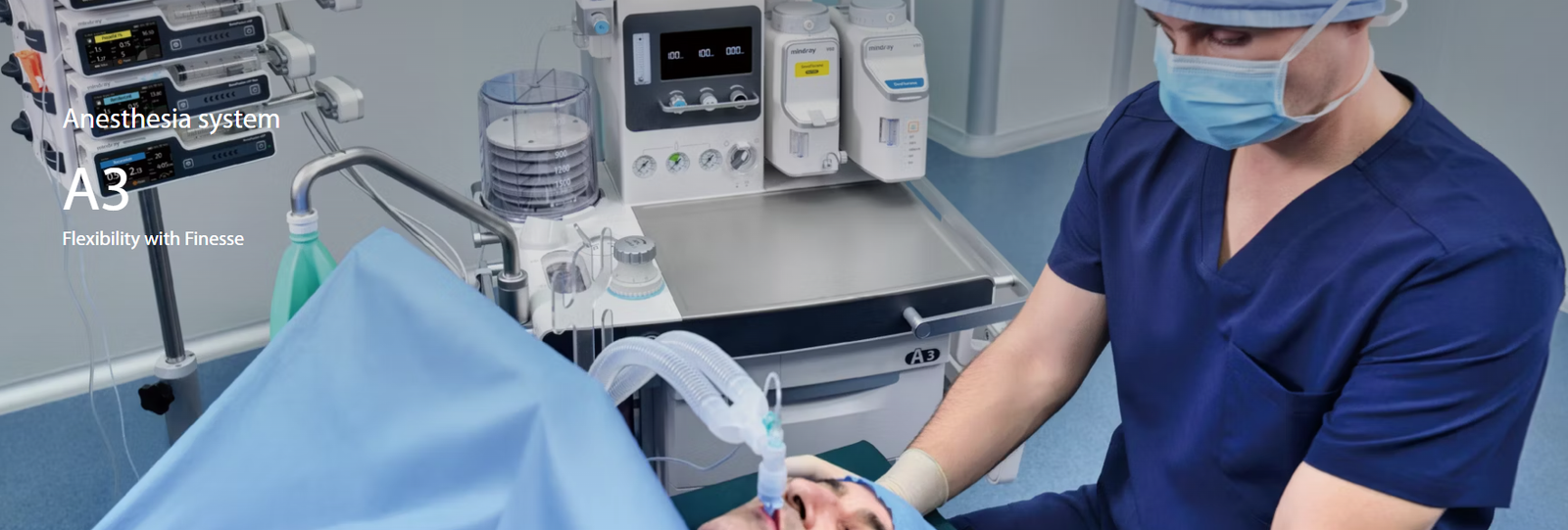 Advanced A3 Anesthesia System with Electronic Flow Measurement and Modular Design